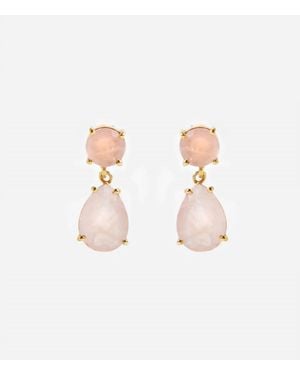 Schmuckoo Gemstone Drop Earrings - Pink