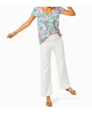 Lilly Pulitzer Deri Linen Pant - Blue
