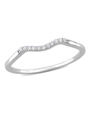 Mimi & Max Diamond Accent Chevron Wedding Band 10K - White