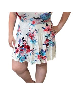 White Birch Floral With Short Dress - Blue
