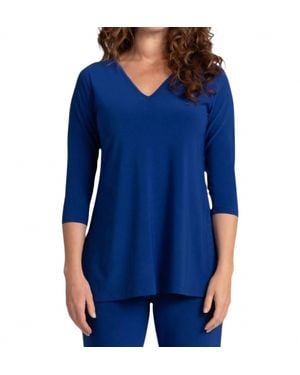 Sympli Nu Ideal V-Neck Tunic Top - Blue