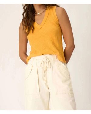 Project Social T Let Me Know Slub V Neck Tank Top - Yellow