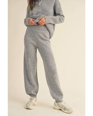 Miou Muse Waffle Sweater Sweatpants - Natural