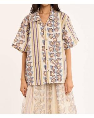 Rujuta Sheth Alma Collar Shirt - Natural