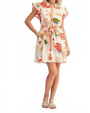 Gigio Summer Fun Belted Mini Dress - White