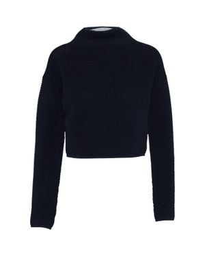 Dion Lee Mock Neck Rib Knit Sweater - Blue