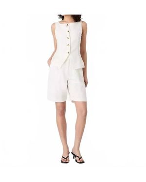 French Connection Birdie Linen Bermuda Shorts - White