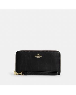 COACH Long Zip Around Wallet - Black
