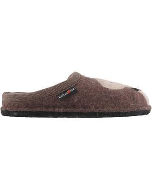 Haflinger Rudi Wool Slippers - Brown