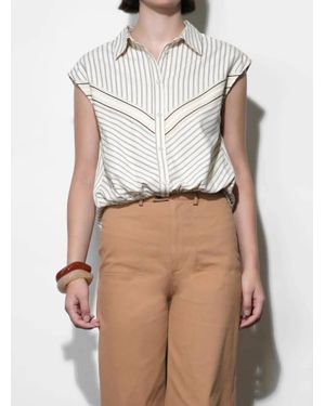 Greylin Everly Dolman Stripe Shirt - White