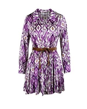 Motel Printed Viscose Mini Dress - Purple