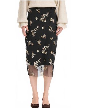 B.Young Renaz Sequin Midi Skirt - Black