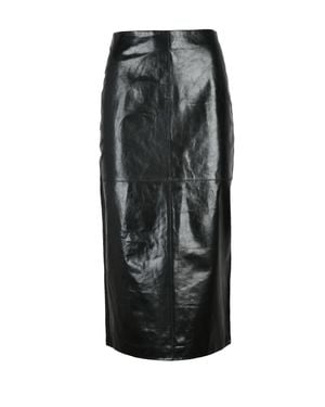 Sportmax Leather Leather Skirt - Black