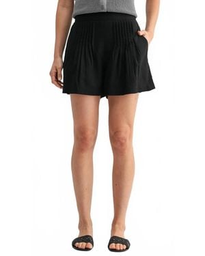 Fun 2 Fun Rayon Blend Pleated Shorts - Black