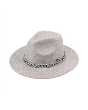 Cc Vegan Felt Panama Brim Hat - Gray