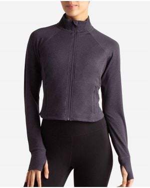 Danskin Cropped Melange Jacket - Blue