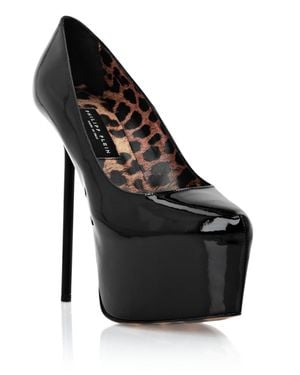 Philipp Plein Patent Leather Platform Pumps - Black