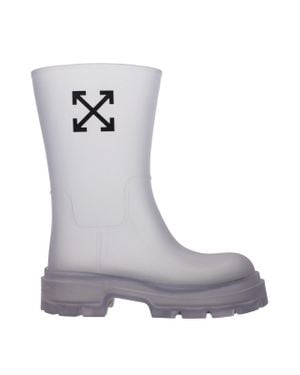 Off-White c/o Virgil Abloh Transparent Pvc Ankle Boots - Eu36/us6 - Gray