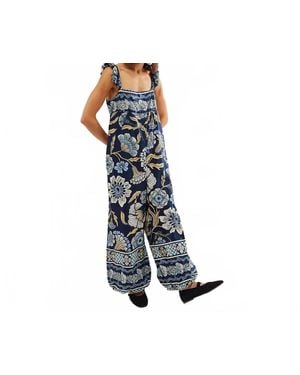 Free People Bali Albright Wide Leg Jumpsuit - Blue