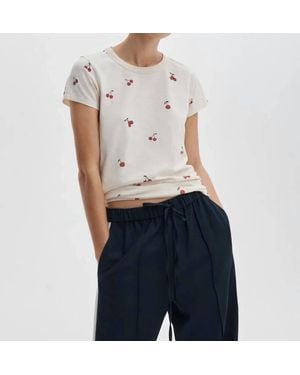 Rag & Bone All Over Cherry Short Sleeve Tee - Blue