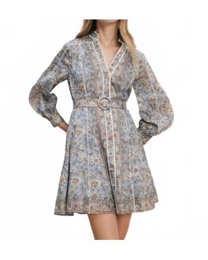 Veronica Beard Kumar Belted Mini Dress - Gray