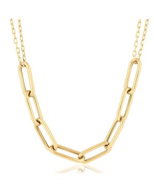 Ela Rae Chunky Half & Half Chain Necklace - Metallic