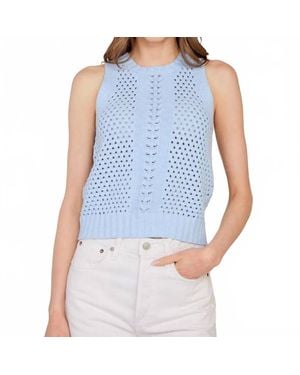 Autumn Cashmere Texture Stitch Halter Tank - Blue