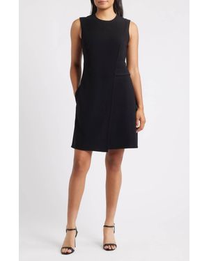 NIC+ZOE Scuba Knit Angled Mini Dress - Black