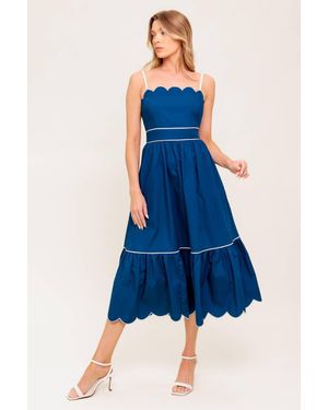 TRUEDAMES Rustic Dream Woven Midi Dress - Blue