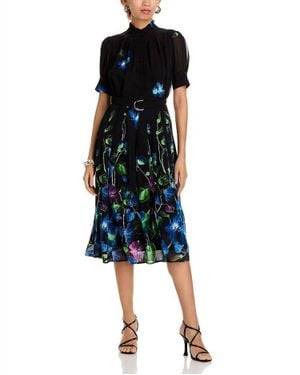 Gracia Floral Belted Maxi Dress - Blue
