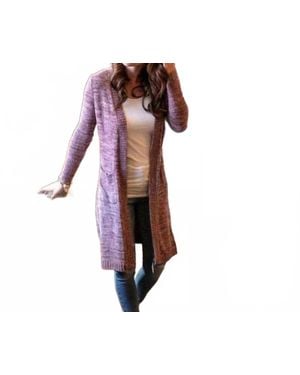 Grace and Lace Lush Bambu Duster Cardigan - Purple