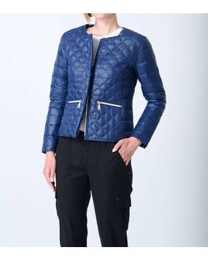 Anorak Diamond Quilted Puffer Jacket - Blue