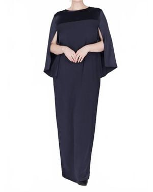 Emmelle Long Sleeve Silk Dress - Blue