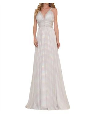 Colors Dress Long Formal Glitter Chiffon Prom Dress - White