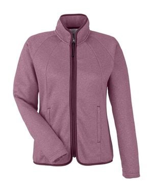 CORE365 Venture Heathered Stripe Full-Zip - Purple