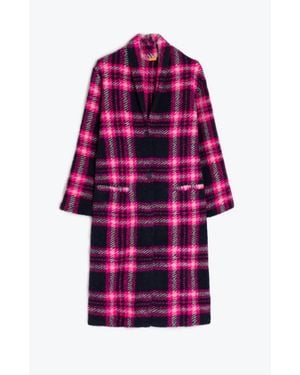 Vilagallo Claudia Plaid Coat - Pink