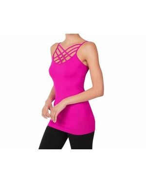Zenana Criss Cross Strappy Seamless Camisole - Pink