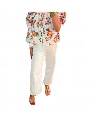 Olivaceous The Charleston Floral Top - White
