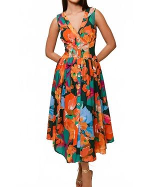 Hutch Indy Sleeveless Midi Dress - Orange