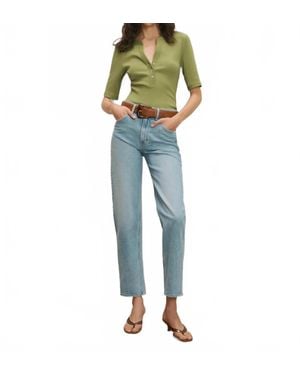 Veronica Beard Reubian Henley Top - Blue
