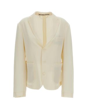 Meta Campania Lee 3-Button Tropical Wool Twill Formal Jacket - White