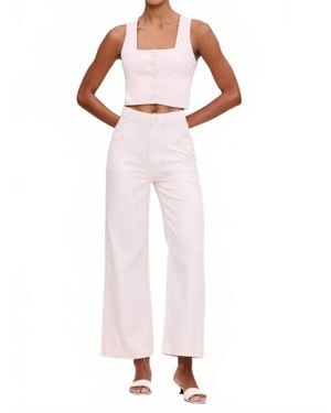 DL1961 Hepburn Wide Leg High Rise Ankle Jeans - Pink