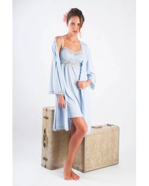 Twelve Eighty Eight Leslie Lace Accented Robe - White