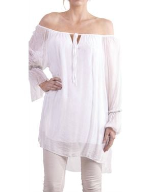Gigi Moda Manarola Long Sleeve Blouse - White