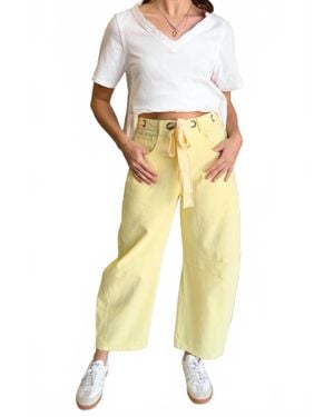 How Very Loved Delilah Denim Barrel Jeans - Yellow