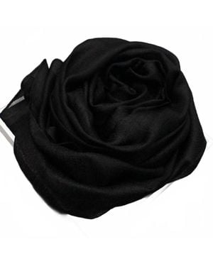 Reine Krief Crinkle Silk Scarf - Black