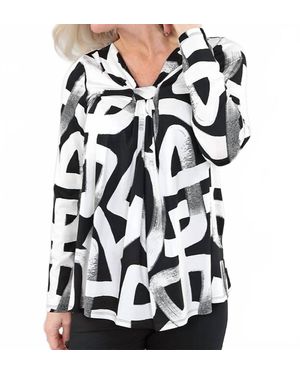 Michael Tyler Knot Front Long Sleeve Top - Black