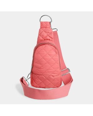 Coco + Carmen Rhea Nylon Puffer Crossbody Sling Bag - Red