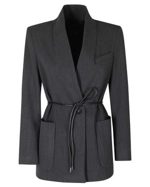 Seventy Dark Pinstripe Tailored Stretch Jacket - Black
