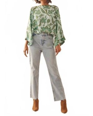 Omika Peyton Boat Neckline Blouse - Green